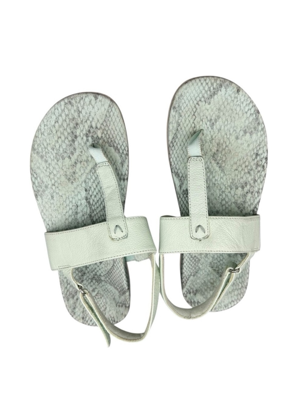 Vionic Tala Orthotic Sandals Women’s 7.5 (38.5 EU) Mint Green Leather Snakeskin - Picture 2 of 12